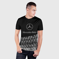Футболка спортивная мужская Mercedes-Benz шины, цвет: 3D-принт — фото 2