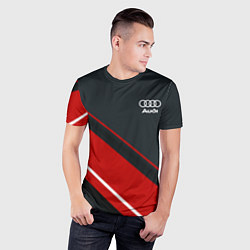 Футболка спортивная мужская Audi sport red, цвет: 3D-принт — фото 2