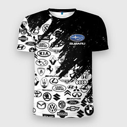 Мужская спорт-футболка Subaru - Паттерн логотипов авто