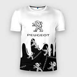 Футболка спортивная мужская Peugeot подтёки паттерн, цвет: 3D-принт