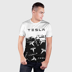 Футболка спортивная мужская Tesla - Black & White, цвет: 3D-принт — фото 2