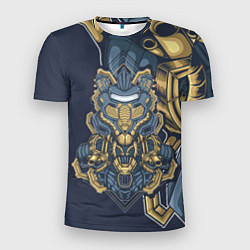 Футболка спортивная мужская Робот в узорах, цвет: 3D-принт