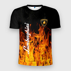 Мужская спорт-футболка Lamborghini пламя огня