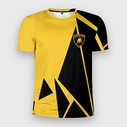 Мужская спорт-футболка Lamborghini - Yellow Geometry