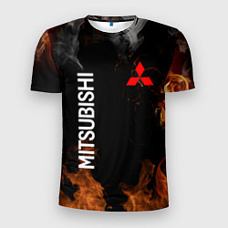 Мужская спорт-футболка Mitsubishi огонь из листьев