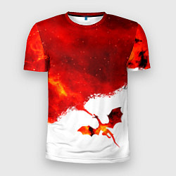 Футболка спортивная мужская ДЫХАНИЕ ЗВЕЗДНОГО ДРАКОНА DRAGON FIRE, цвет: 3D-принт