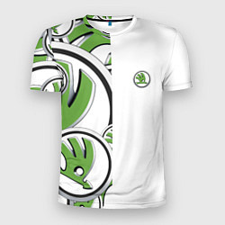 Футболка спортивная мужская Skoda Half Pattern Logo, цвет: 3D-принт