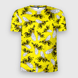 Мужская спорт-футболка Пчелы на желтом