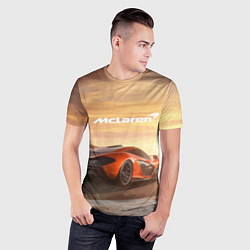 Футболка спортивная мужская McLaren - легендарная гоночная команда!, цвет: 3D-принт — фото 2