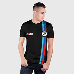 Футболка спортивная мужская БМВ 3 STRIPE BMW, цвет: 3D-принт — фото 2