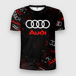 Футболка спортивная мужская AUDI АУДИ SPORT Паттерн, цвет: 3D-принт