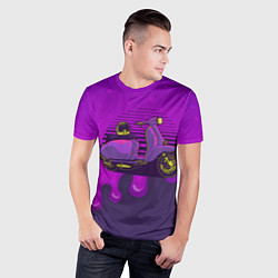 Футболка спортивная мужская Фиолетовый мопед, цвет: 3D-принт — фото 2