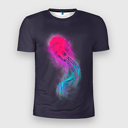 Футболка спортивная мужская Медуза Градиент Неон, цвет: 3D-принт