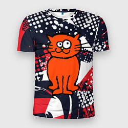 Футболка спортивная мужская Забаный красный кот, цвет: 3D-принт