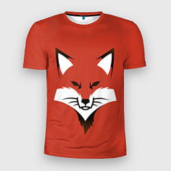 Футболка спортивная мужская Рыжая серьезная лиса, цвет: 3D-принт
