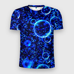 Мужская спорт-футболка Пузыри воздуха в воде Pattern