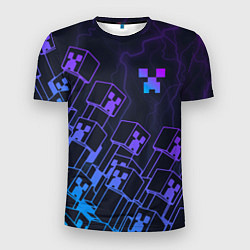 Мужская спорт-футболка Minecraft CREEPER NEON