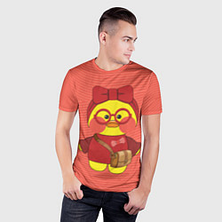 Футболка спортивная мужская Лалафанфан в красных очках, цвет: 3D-принт — фото 2