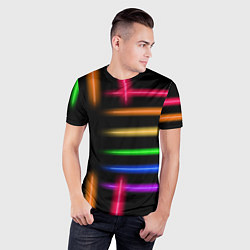Футболка спортивная мужская Неоновое свечение Minimalism Neon, цвет: 3D-принт — фото 2