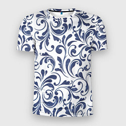 Мужская спорт-футболка Гжелевый рисунок