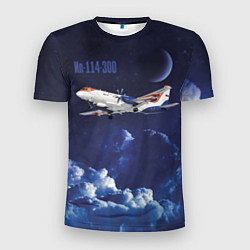 Футболка спортивная мужская Пассажирский самолет Ил-114-300, цвет: 3D-принт