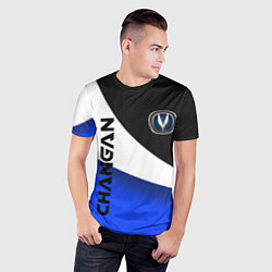 Футболка спортивная мужская ЧАНГАН - CHANGAN ТРИКОЛОР, цвет: 3D-принт — фото 2