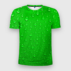 Футболка спортивная мужская Зеленый фон с росой, цвет: 3D-принт