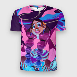 Футболка спортивная мужская Розовый ангел с косами, цвет: 3D-принт