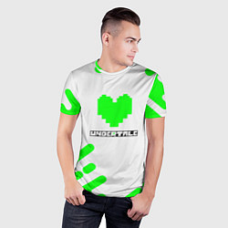 Футболка спортивная мужская Undertale сердце зелёное, цвет: 3D-принт — фото 2