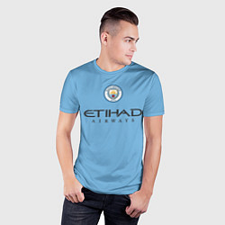 Футболка спортивная мужская Грилиш Manchester City Манчестер Сити домашняя фор, цвет: 3D-принт — фото 2