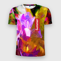 Футболка спортивная мужская Красочный цветочный узор Лето Colorful Floral Patt, цвет: 3D-принт