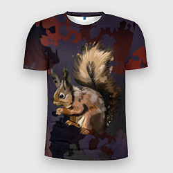 Футболка спортивная мужская Белка пушистый хвост, цвет: 3D-принт