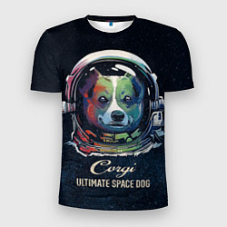Футболка спортивная мужская Корги Космонавт Corgi Space Dog, цвет: 3D-принт