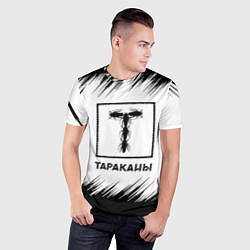 Футболка спортивная мужская Тараканы штрихи на белом фоне, цвет: 3D-принт — фото 2