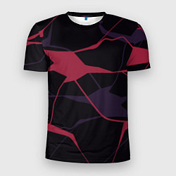 Футболка спортивная мужская Розово-сиреневые линии, цвет: 3D-принт