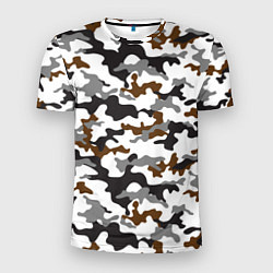 Футболка спортивная мужская Камуфляж Чёрно-Белый Camouflage Black-White, цвет: 3D-принт