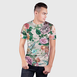 Футболка спортивная мужская Color floral pattern Expressionism Summer, цвет: 3D-принт — фото 2