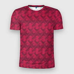 Мужская спорт-футболка Современный красный геометрический узор арт деко