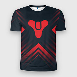 Футболка спортивная мужская Красный Символ Destiny на темном фоне со стрелками, цвет: 3D-принт