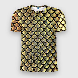 Футболка спортивная мужская Чешуя золотая, цвет: 3D-принт