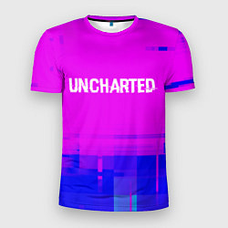 Футболка спортивная мужская Uncharted Glitch Text Effect, цвет: 3D-принт