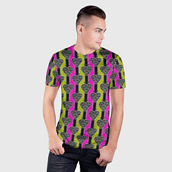 Футболка спортивная мужская Striped multicolored pattern Сердце, цвет: 3D-принт — фото 2