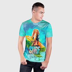 Футболка спортивная мужская Surf - девушка, цвет: 3D-принт — фото 2