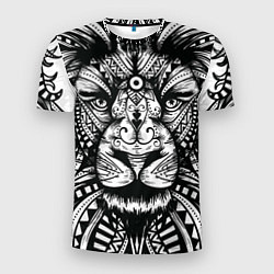 Футболка спортивная мужская Черно белый Африканский Лев Black and White Lion, цвет: 3D-принт