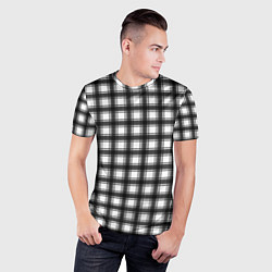 Футболка спортивная мужская Black and white trendy checkered pattern, цвет: 3D-принт — фото 2