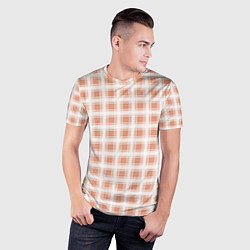 Футболка спортивная мужская Light beige plaid fashionable checkered pattern, цвет: 3D-принт — фото 2