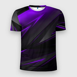 Футболка спортивная мужская Geometry Черный и фиолетовый, цвет: 3D-принт