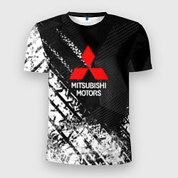 Футболка спортивная мужская Mitsubishi - След протектора, цвет: 3D-принт