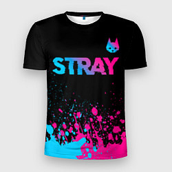 Футболка спортивная мужская Stray - neon gradient logo, цвет: 3D-принт