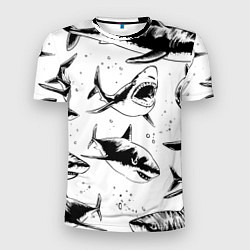 Мужская спорт-футболка Кровожадные акулы - стая